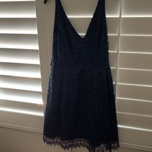 Adriana papell navy blue dress